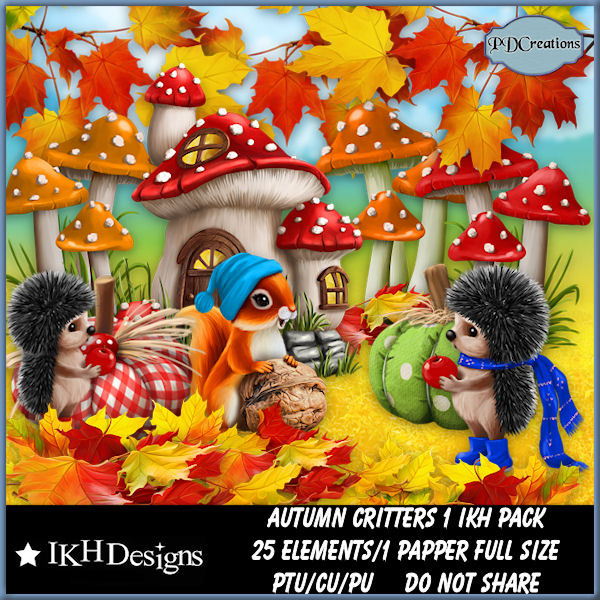 Autumn Critters 1 IKH Pack - Click Image to Close