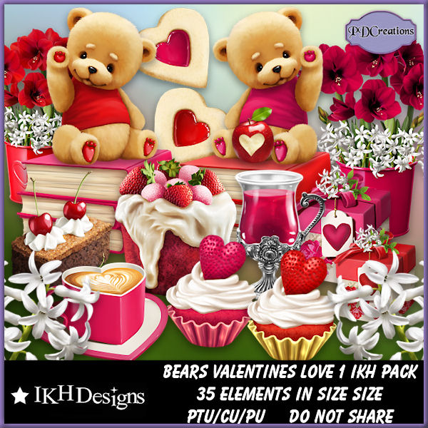 Bears Valentines Love 1 IKH Pack - Click Image to Close