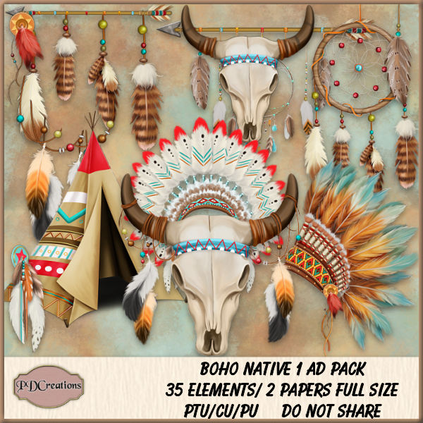 Boho Native 1 AD Pack - Click Image to Close