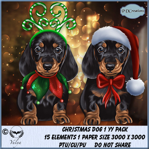 Christmas Dog 1 YY Pack - Click Image to Close