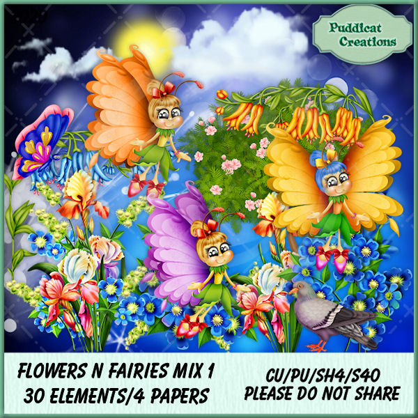 Flowers n Fairies Mix 1 - Click Image to Close