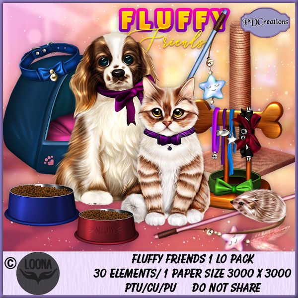 Fluffy Friends 1 LO Pack - Click Image to Close