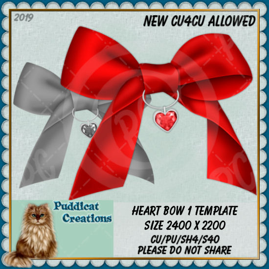 Heart Bow 1 PSD Template - Click Image to Close