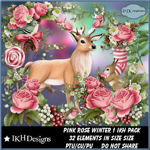 Pink Rose Winter 1 IKH Pack - Click Image to Close