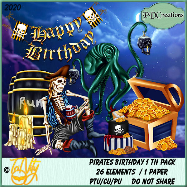 Pirates Birthday 1 TN Pack - Click Image to Close