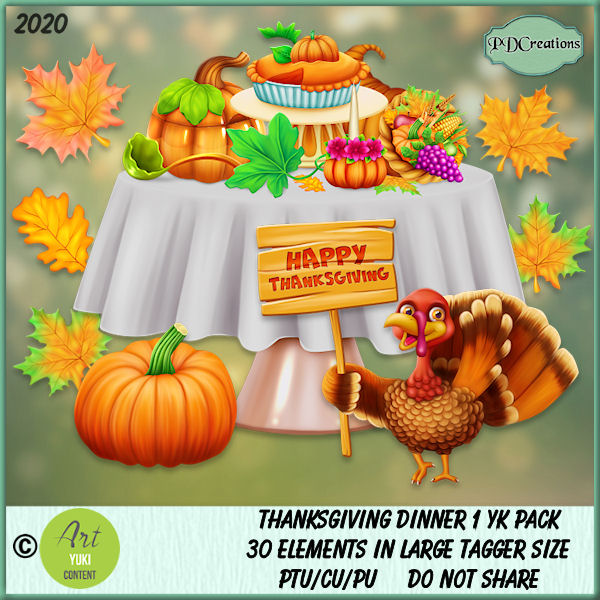 Thanksgiving Dinner 1 YK Pack - Click Image to Close