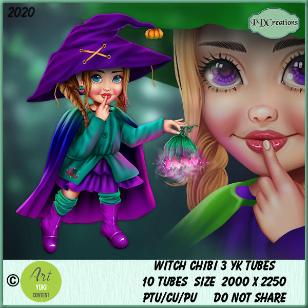 Witch Chibi 3 YK Tubes - Click Image to Close