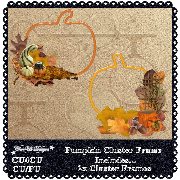 Pumpkin Cluster Frames CU4CU/CU/PU - Click Image to Close