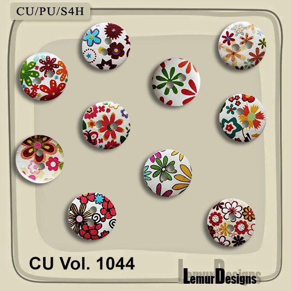 CU Vol. 1044 Buttons by Lemur Designs - Click Image to Close