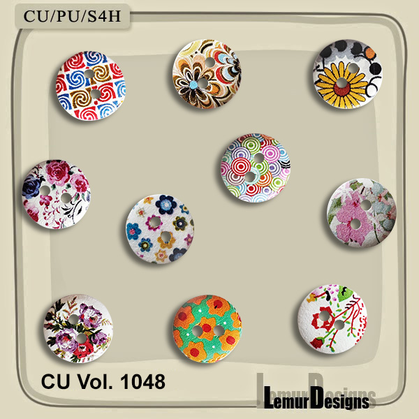 CU Vol. 1048 Buttons by Lemur Designs - Click Image to Close