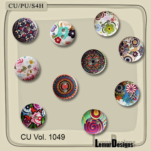 CU Vol. 1049 Buttons by Lemur Designs - Click Image to Close