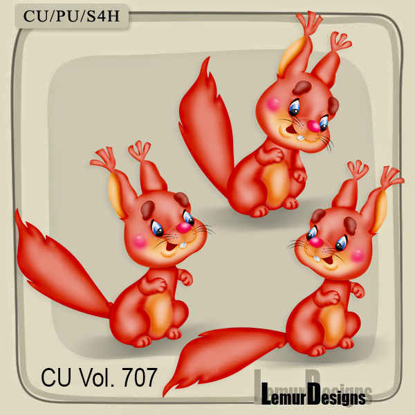 CU Vol. 707 Animals Squirrels - Click Image to Close