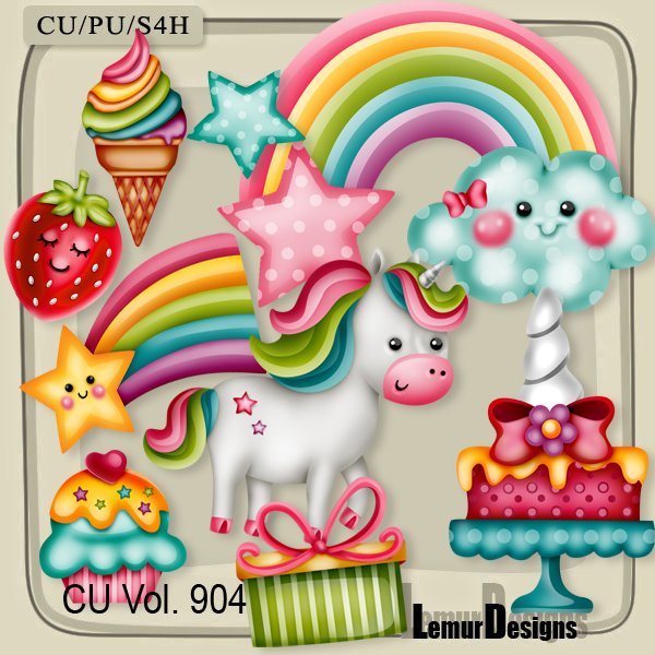 CU Vol. 904 Rainbow Unicorn by Lemur Designs - Click Image to Close