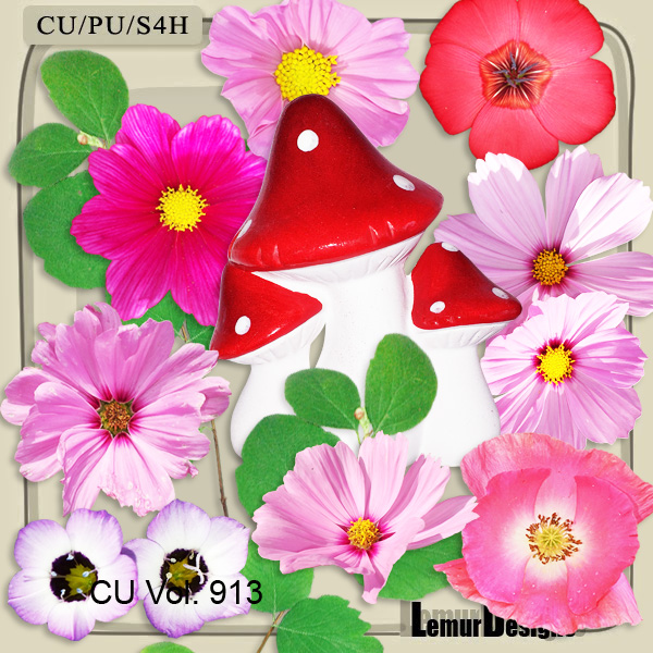 CU Vol. 913 Autumn Fall Flowers by Lemur Designs - Click Image to Close