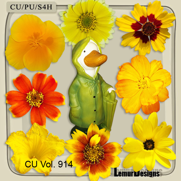 CU Vol. 914 Autumn Fall Flowers by Lemur Designs - Click Image to Close