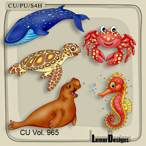 CU Vol. 965 Sea animals by Lemur Designs - Click Image to Close