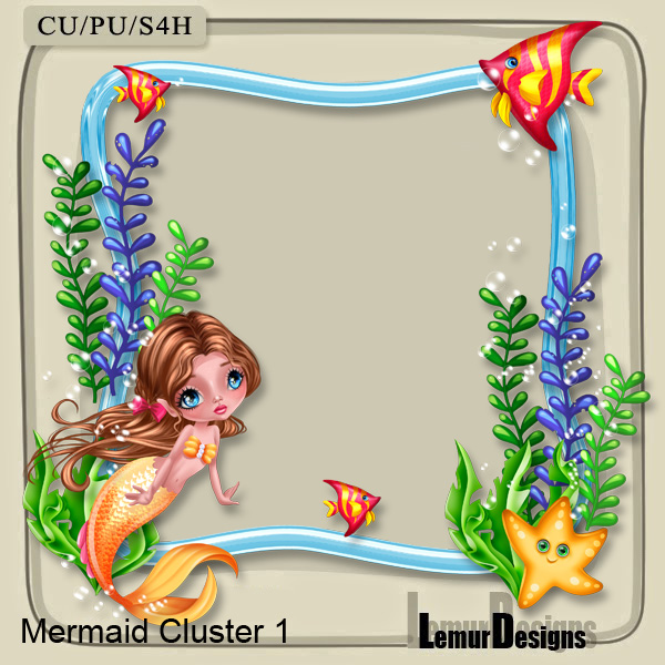 Mermaid Cluster 1 by Lemur Designs - Click Image to Close