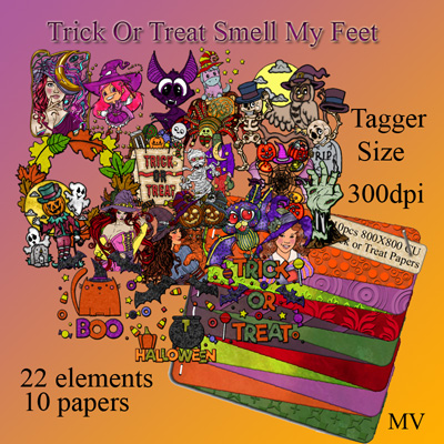 Trick Or Treat Smell My Feet Tagger size Kit - Click Image to Close