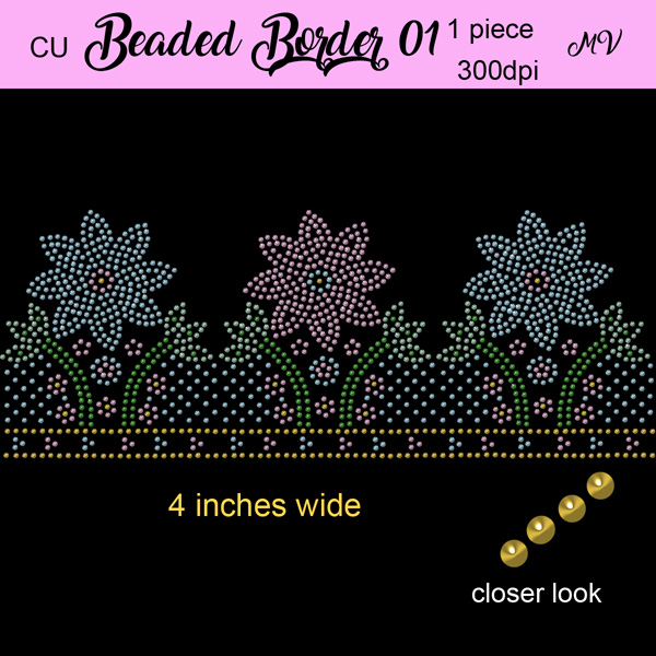 Beaded Border 01 Bling - Click Image to Close