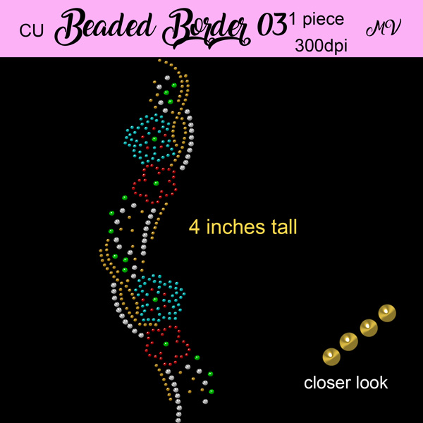 Beaded Border 03 Bling - Click Image to Close