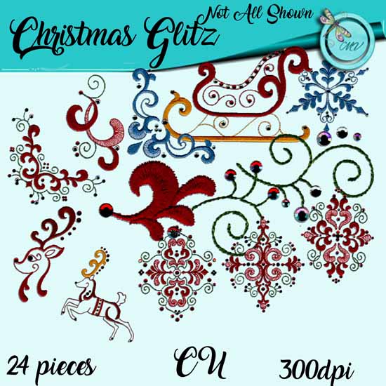 Christmas Glitz Element pack - Click Image to Close