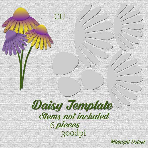 Daisies Template - Click Image to Close
