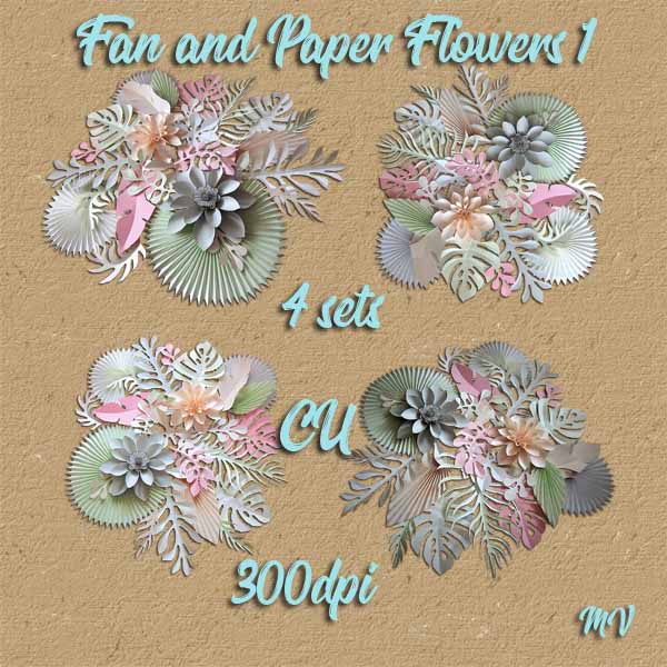 Fan Papers Flowers - Click Image to Close