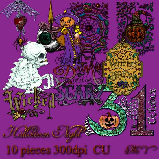 Halloween Night elements - Click Image to Close