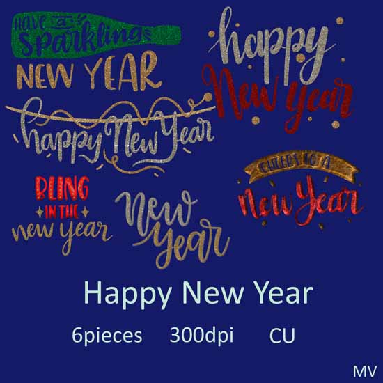 Happy New Year word art - Click Image to Close