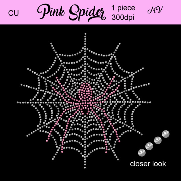 Pink Spider Bling - Click Image to Close