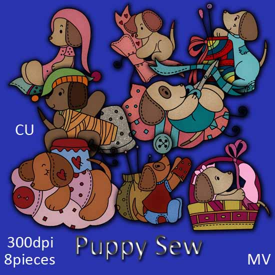 Puppy Sew element pack - Click Image to Close