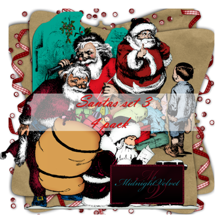 Vintage Santa's 3 element pack - Click Image to Close