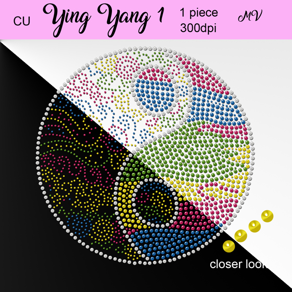 Ying and Yang bling element - Click Image to Close