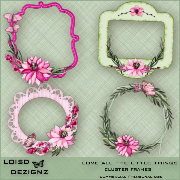 Love All The Little Things Cluster Frames - cu/pu - Click Image to Close