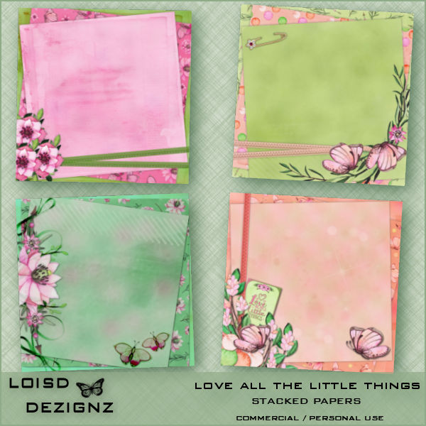 Love All The Little Things Stacked Papers - cu/pu - Click Image to Close