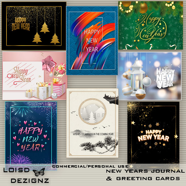 New Years Journal/Greeting Pocket Cards - CU/PU - Click Image to Close