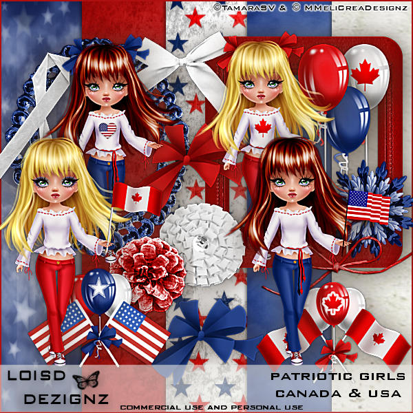 Patriotic Girls - cu/pu - Click Image to Close
