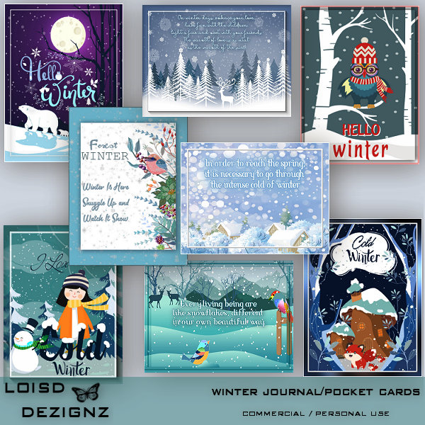 Winter Journal/Pocket Cards - CU/PU - Click Image to Close