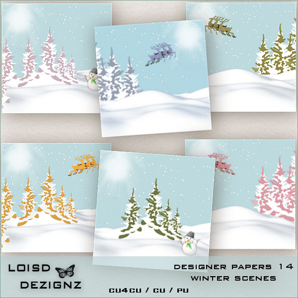 Designer Papers 14 - Winter Scenery - cu4cu/cu/pu - Click Image to Close