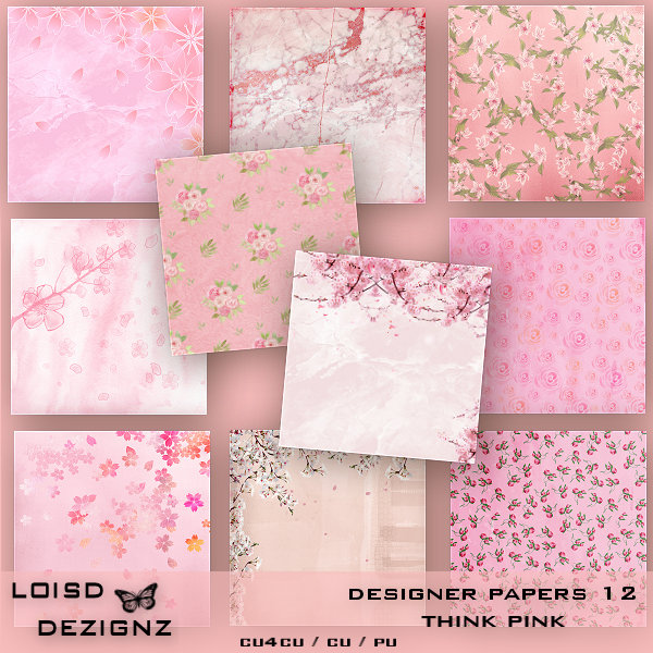 Designer Papers 12 - Think Pink - cu4cu / pu - Click Image to Close