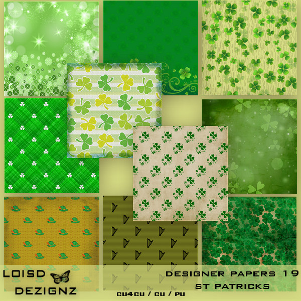 Designer Papers 19 - St Patrick's Day - CU4CU - Click Image to Close