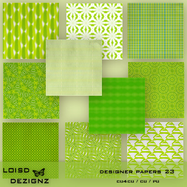 Designer Papers 23 - Green Pattern - Click Image to Close