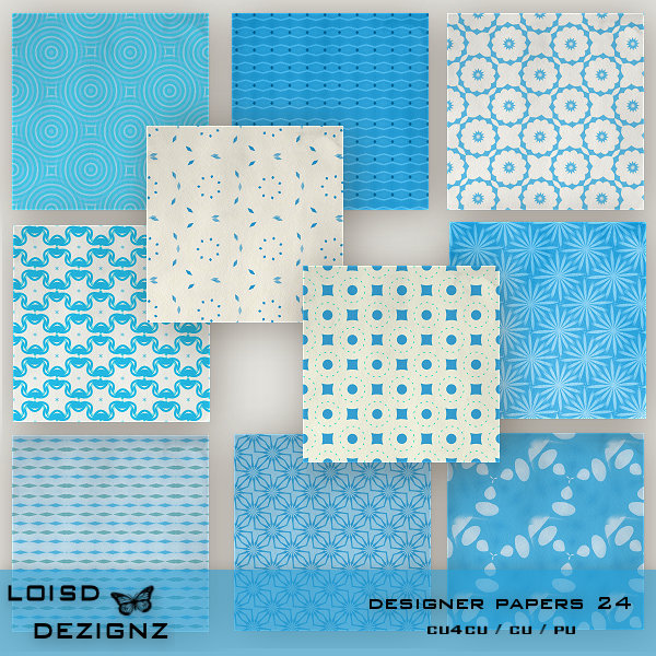 Designer Papers 24 - Blue Pattern - Click Image to Close