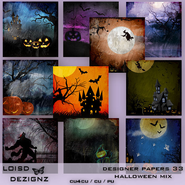 Designer Papers 33 - Halloween Mix - cu4cu/cu/pu - Click Image to Close