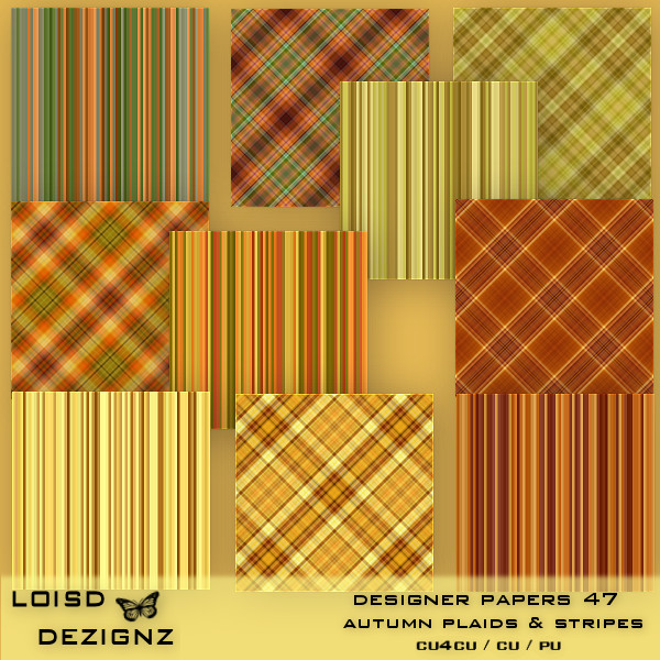 Designer Backgrounds/Papers 47 - Autumn Plaids & Stripes - cu4cu - Click Image to Close