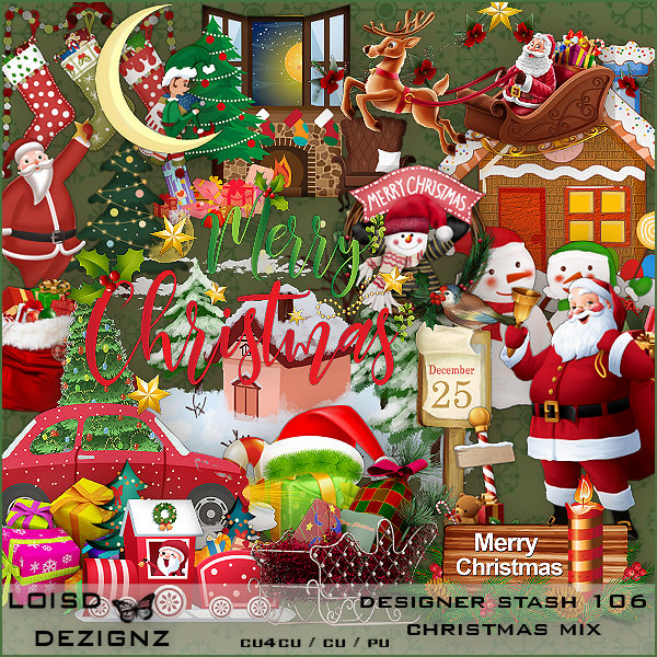 Designer Stash 106 - Christmas Mix - cu4cu/cu - Click Image to Close