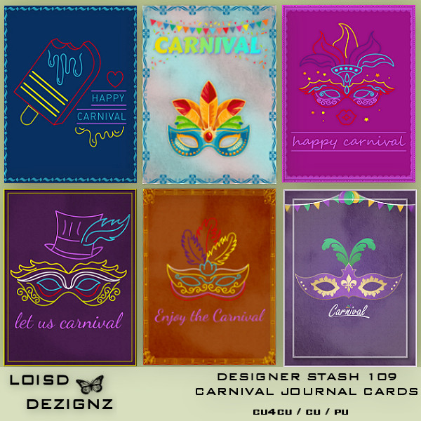 Designer Stash 109 - Carnival Journal/Pocket Cards - cu4cu - Click Image to Close