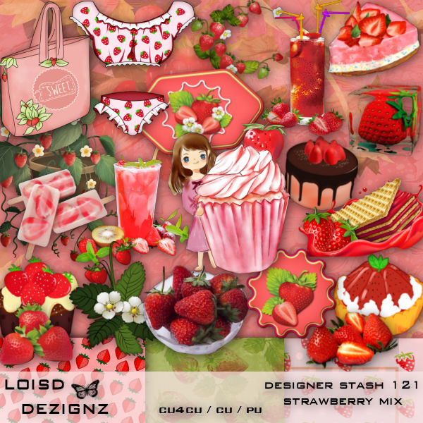 Designer Stash 121 - Strawberry Mix - CU4CU / CU / PU - Click Image to Close