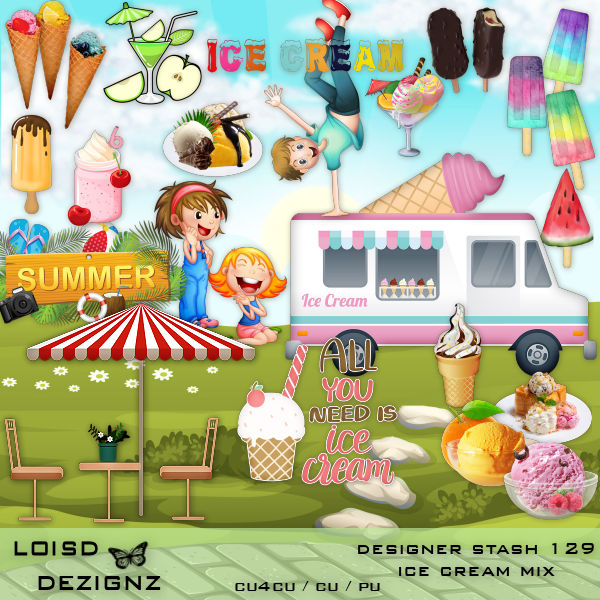 Designer Stash 129 - Ice Cream Mix - cu4cu/cu/pu - Click Image to Close