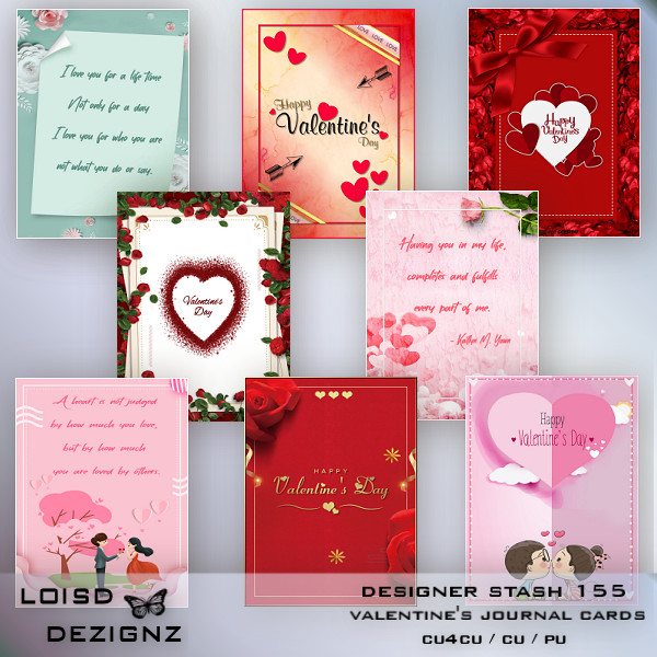 Designer Stash 155 - Valentine Journal/Greeting Cards - CU4CU/CU - Click Image to Close